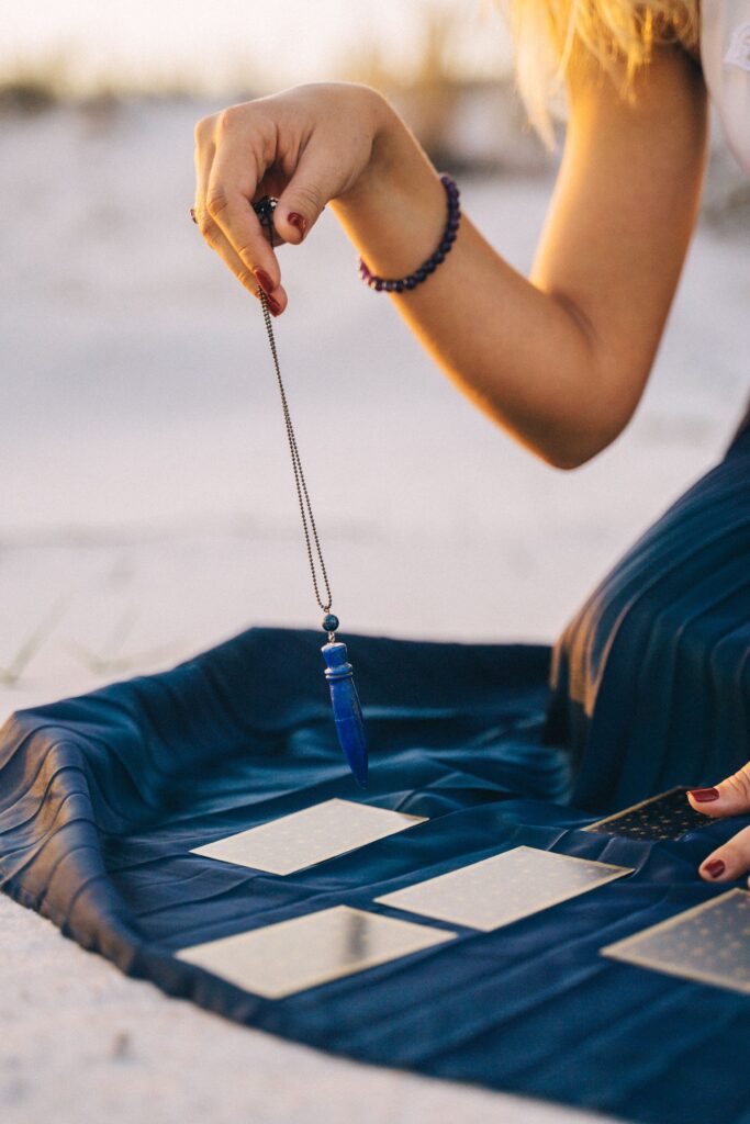 Pendulo de cristal azul